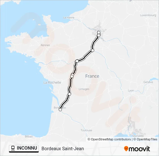 INCONNU Train Line Map