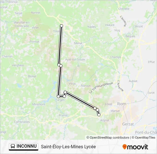 INCONNU Bus Line Map