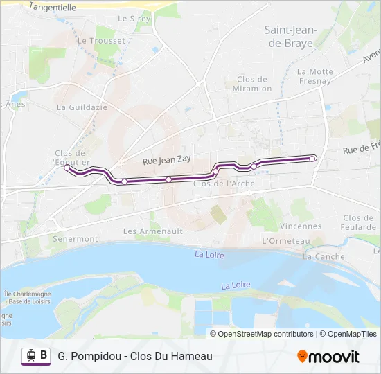 B Light Rail Line Map