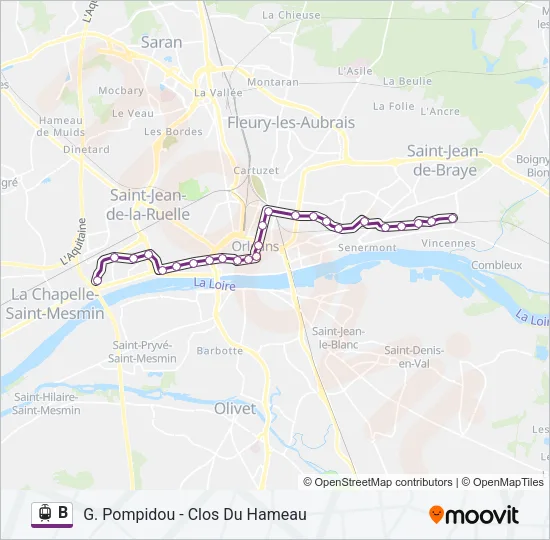 B Light Rail Line Map