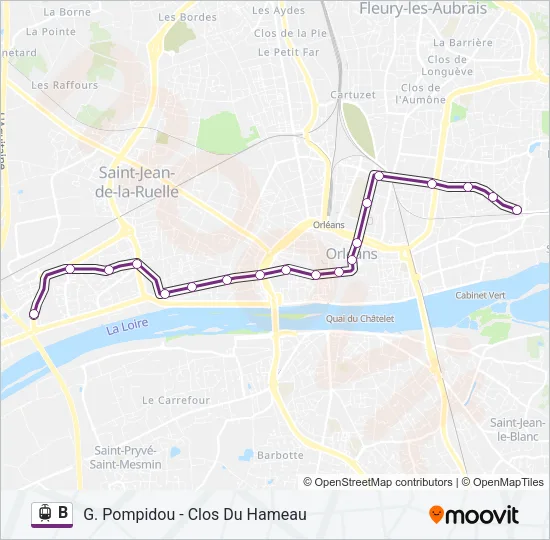 B Light Rail Line Map