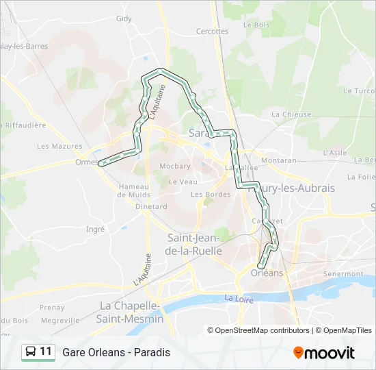 11 Bus Line Map