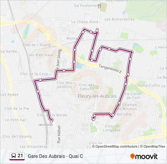 21 Bus Line Map