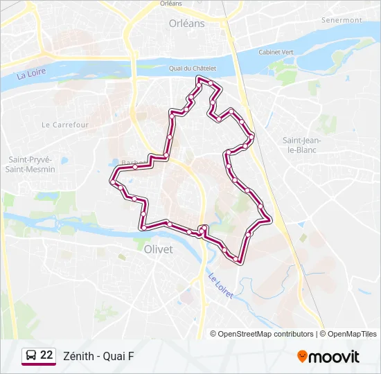 22 Bus Line Map