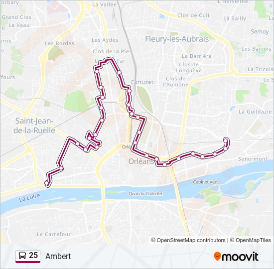 Plan de la ligne 25 de bus