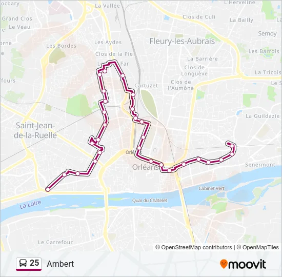 25 Bus Line Map