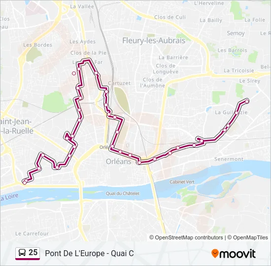 25 Bus Line Map