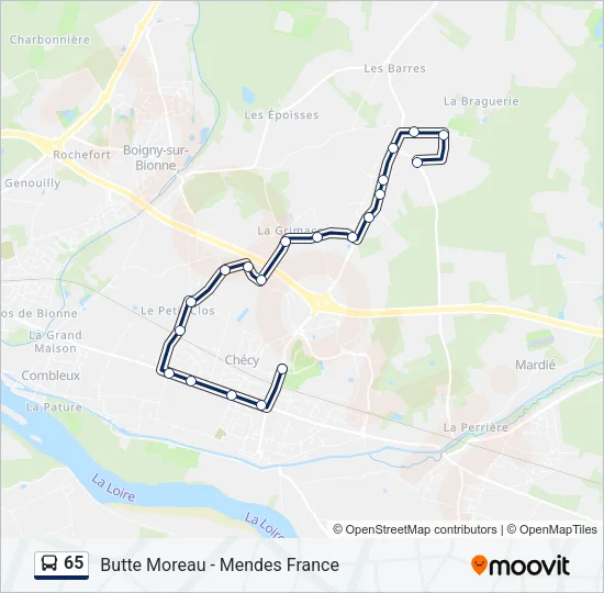 65 Bus Line Map