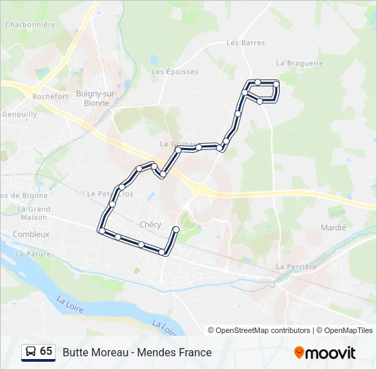 65 Bus Line Map