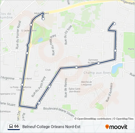 66 Bus Line Map