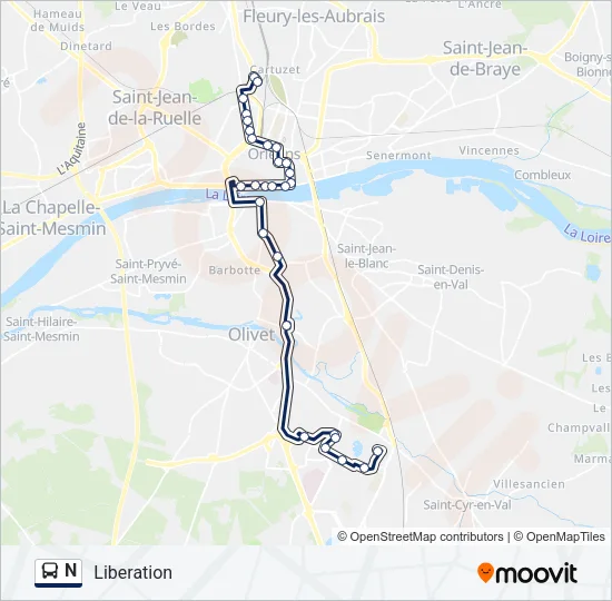 N Bus Line Map
