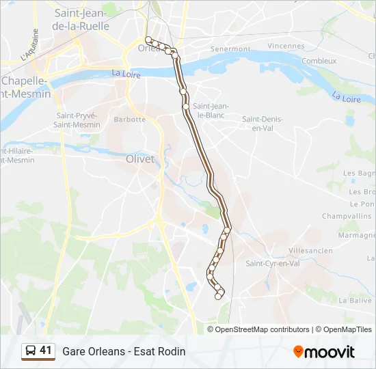 41 Bus Line Map