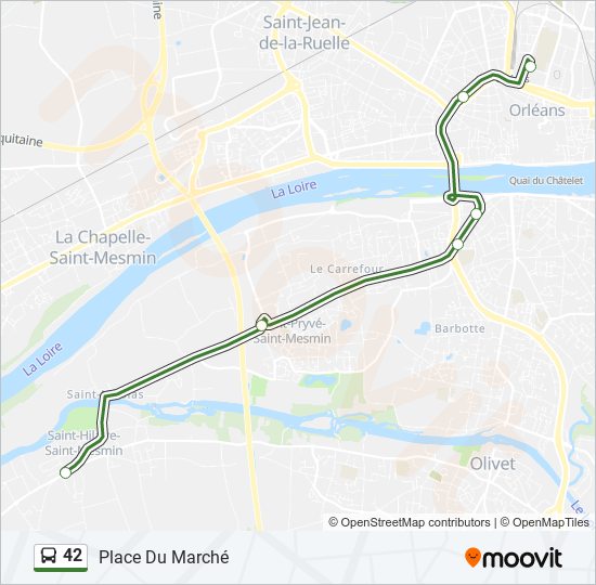 Plan de la ligne 42 de bus