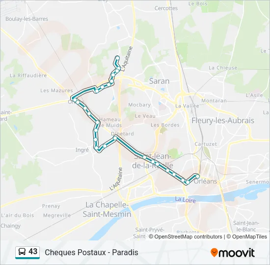 43 Bus Line Map