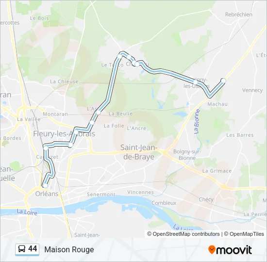 44 Bus Line Map