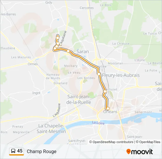 45 Bus Line Map