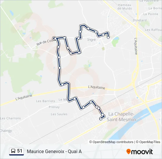 51 Bus Line Map