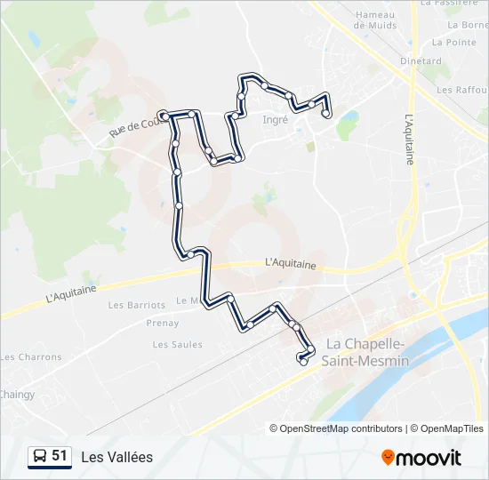 51 Bus Line Map