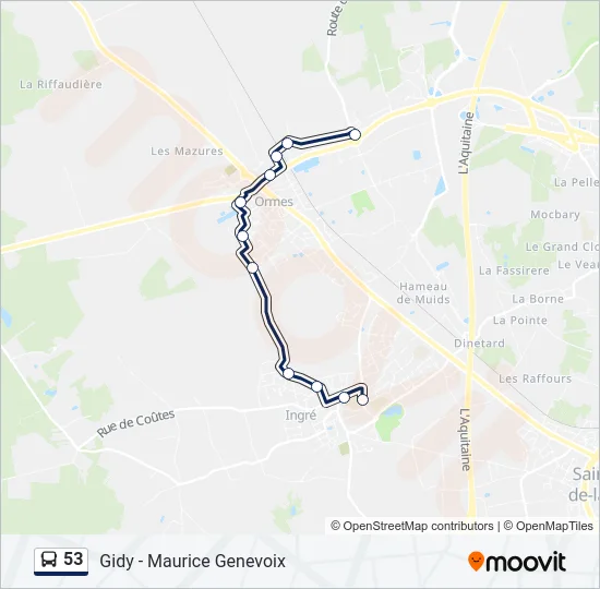 53 Bus Line Map