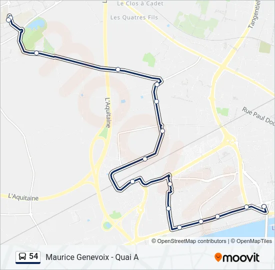 54 Bus Line Map