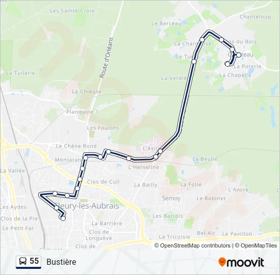 55 Bus Line Map