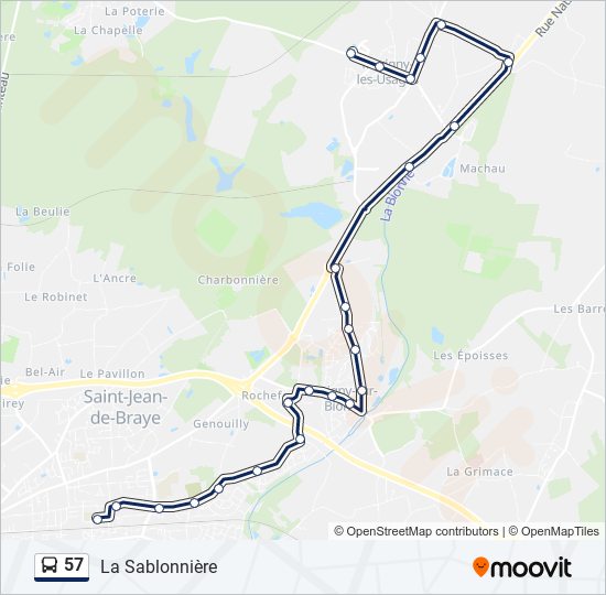 57 bus Line Map