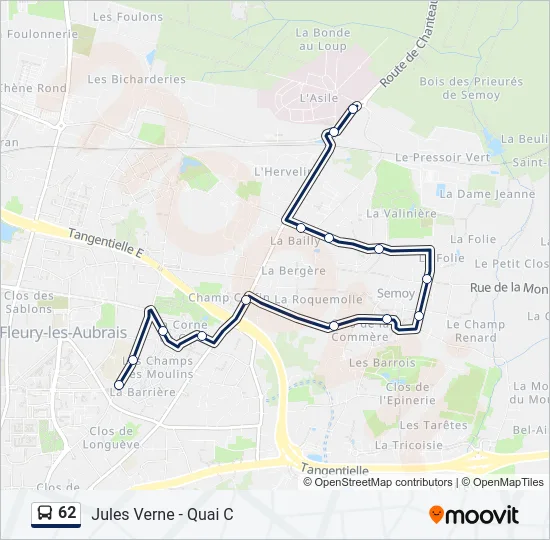 62 Bus Line Map