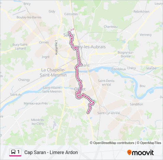 1 Bus Line Map