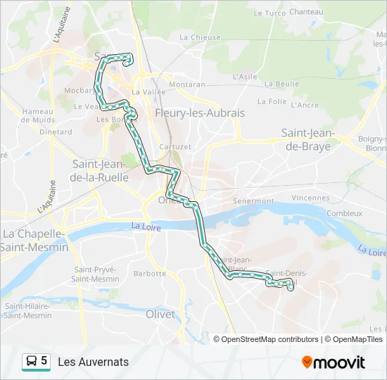 5 Bus Line Map
