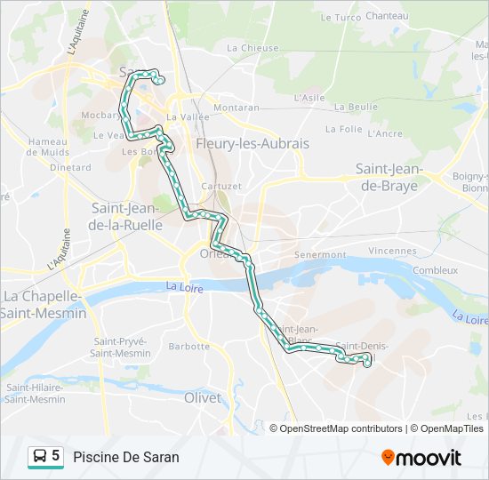 5 Bus Line Map