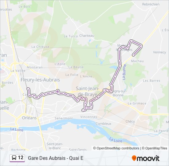 12 Route: Schedules, Stops & Maps - Gare Des Aubrais - Quai E (Updated)