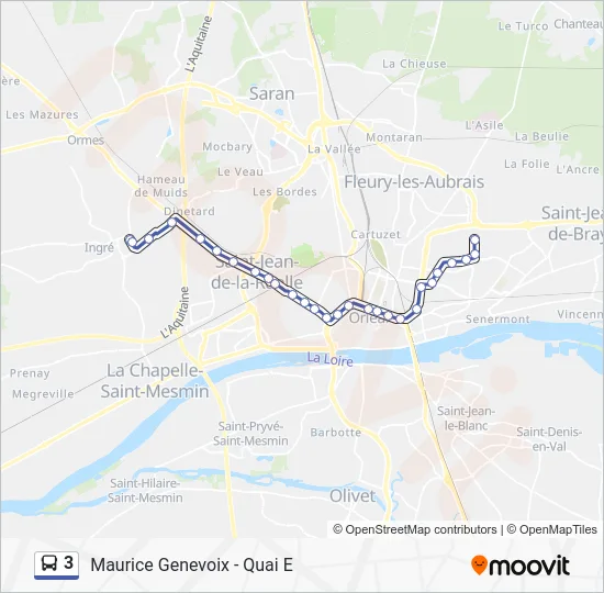 3 Bus Line Map