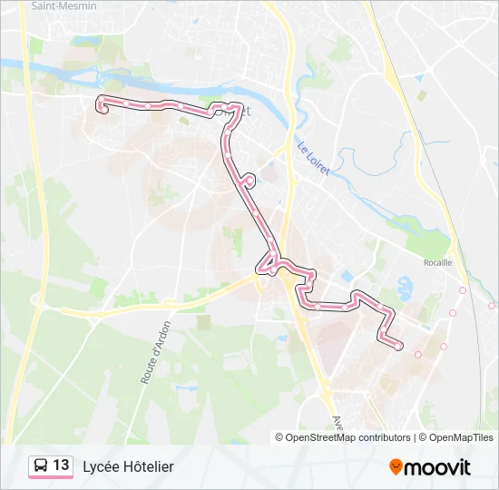 13 Bus Line Map