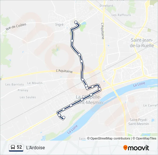 52 Bus Line Map