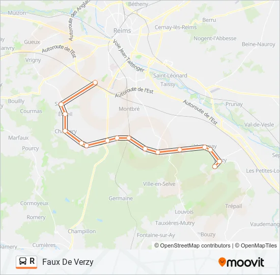 R Bus Line Map