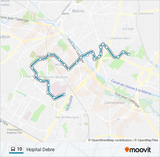 Mapa de 10 de autobús