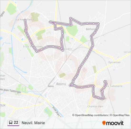22 Bus Line Map