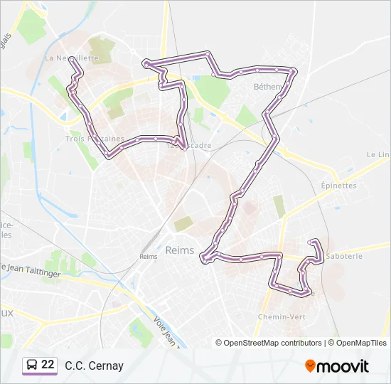 22 Bus Line Map