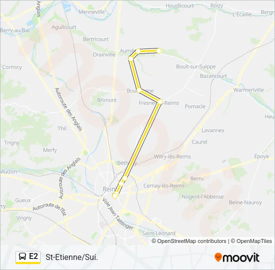 E2 Bus Line Map