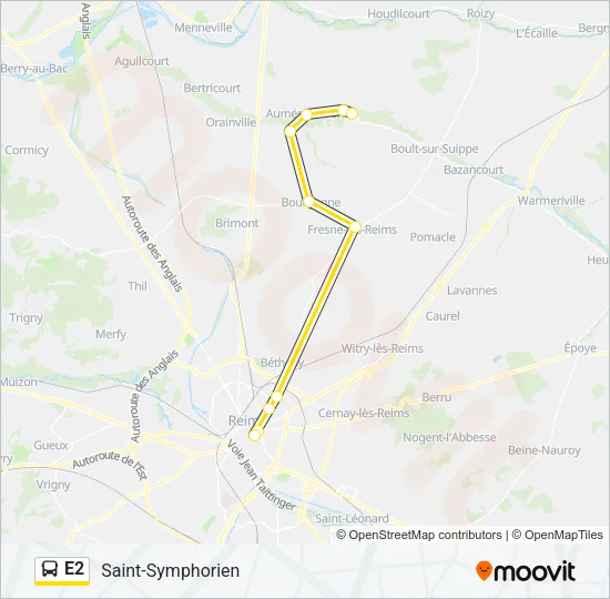 E2 Bus Line Map