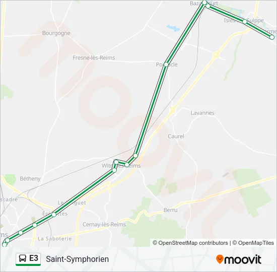 E3 Bus Line Map