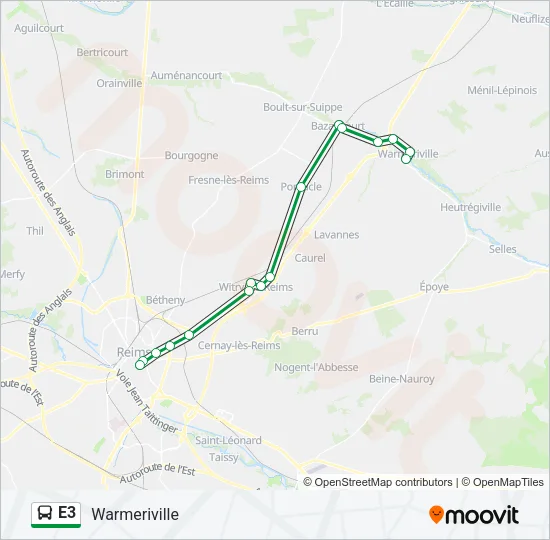 E3 Bus Line Map