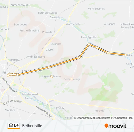E4 Bus Line Map