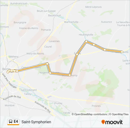 E4 Bus Line Map