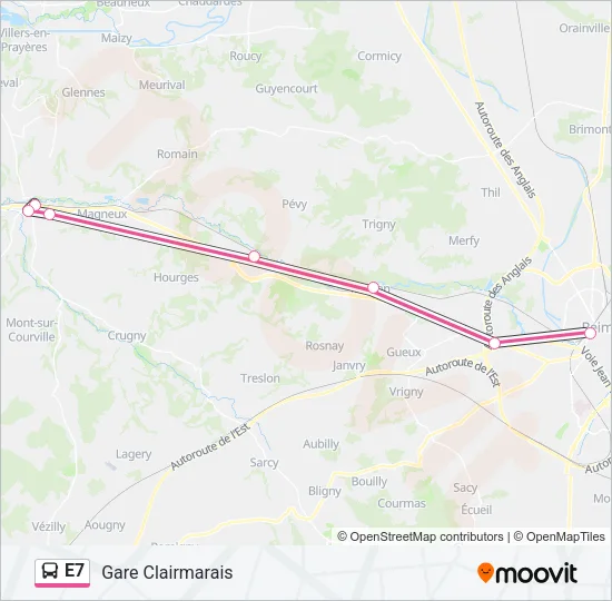 E7 Bus Line Map