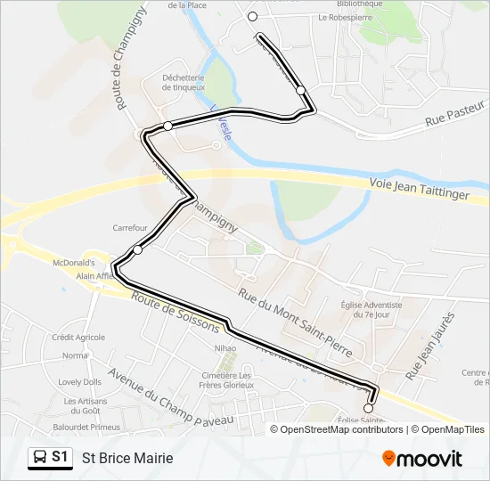 S1 Bus Line Map