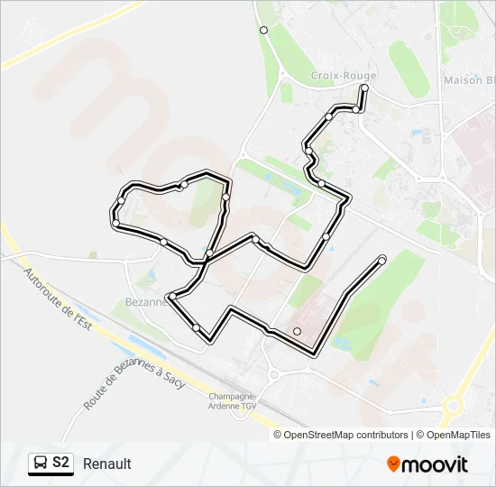 S2 Bus Line Map