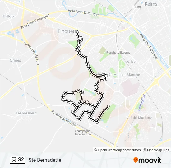 S2 Bus Line Map