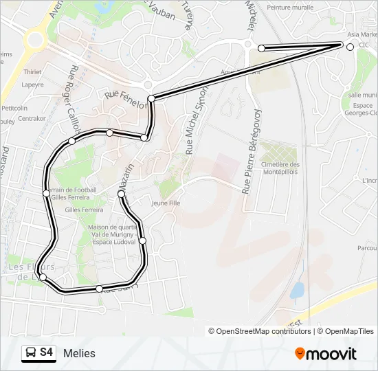 S4 Bus Line Map