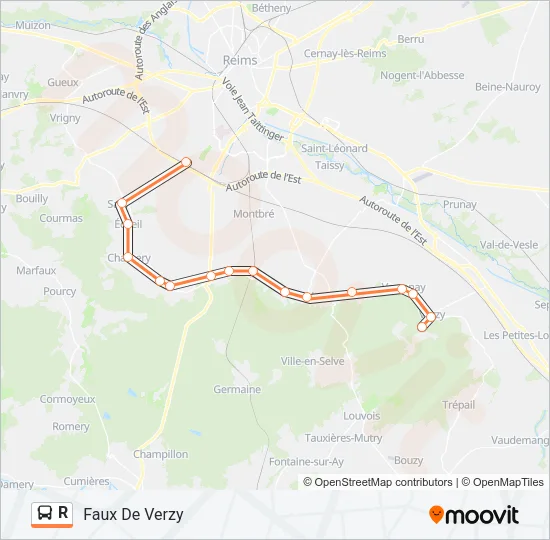 R Bus Line Map